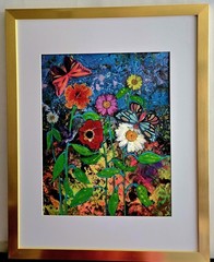 12″ X 15″ Original Mixed Media Painting, 3D A Garden Party