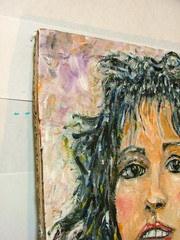Maria woman portrait NEW 8×10 art oil painting card panel signed CROWELL
