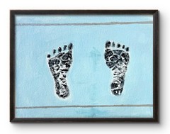 BABY FEET 5×7 ORIGINAL CONTEMPORARY ART EXPRESSIONISM CHILDRENS ROOM