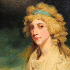 Great 19th century John Hoppner oil portrait of Agnes Coussmaker 37 1/4 x 33 1/2