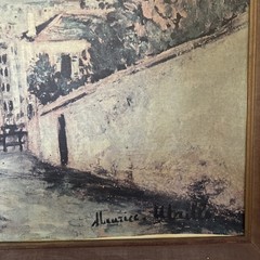 Rue Du Mont Paint On Canvas French Artist Maurice Utrillo (1883-1955) Signed