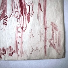 CONSTANCE LEVENE 1964 ORIGINAL SIGNED DATED UNIQUE THE CLOSET DRAWING PAPER