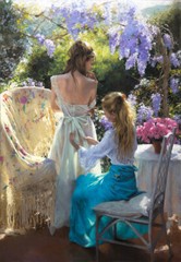 Rest in the garden Wall art oil painting Giclee Art HD printed on canvas L3165