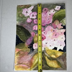 Floral Watercolor Painting Original Vintage Medium Work On Paper 9”x12”