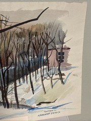 Margaret Dietrich Watercolor Painting Winter Ravine Appleton WI Wisconsin Signed