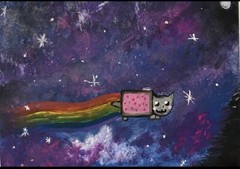 Motivational Nyan Cat Painting (RARE FIND) Life Changing***