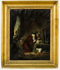 Framed 19th Century Oil – The Temptation of St Anthony