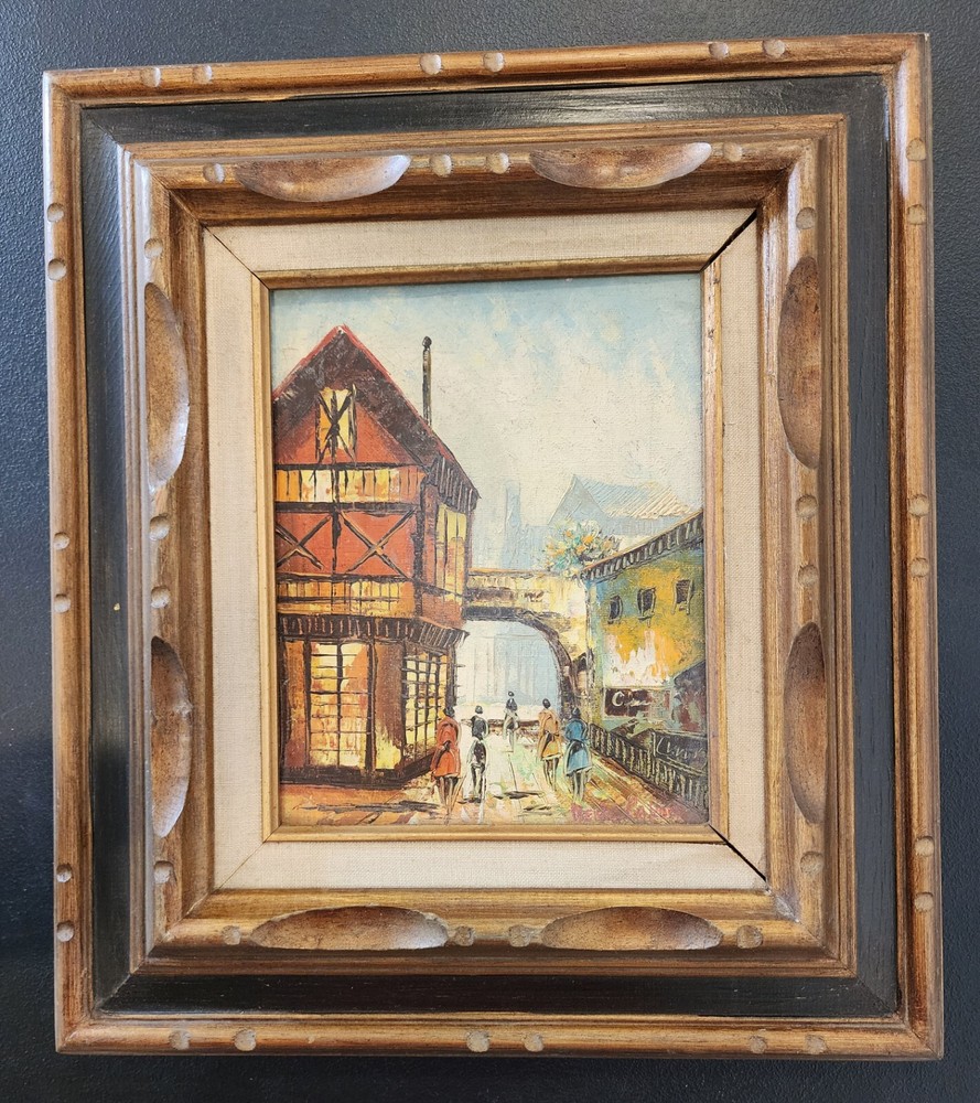 Rene Caron Signed Oil On Canvas Painting Frame 15 3/4 X 17 1/2 Art 8 X 10
