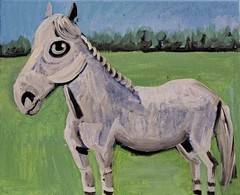 Original 8″x10″ horse acrylic painting on stretched canvas, signed on the back