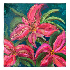 Tropical Florals 20×20 Original Art Expressionism Botanical Abstract Painting