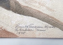 BUCKS COUNTY Pennsylvania PAFA Artist MAINE COAST W/C Painting ~ RONALD E. HOWER