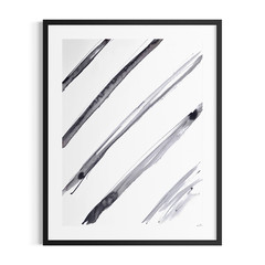 Original Hand Painted 9×12 Abstract Ink Monochrome Paper Art Signed Modern Piece