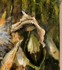 Milkweed Pods in Autumn 11×14 in. Original Oil on canvas HALL GROAT II