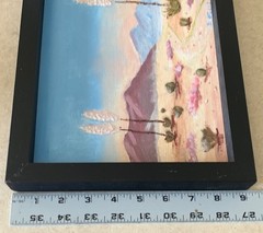Vint Original Southwest Framed Desert Landscape Painting Signed 8×10