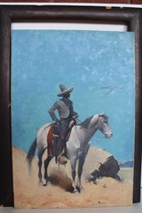 Orig 1912 Harry Lincoln Sayler Oil Painting, Remington / Dunton Western Style