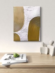 Original 3D Textured Art Set of 2 Neutral Wall Art 11×14 Tan White Abstract Boho