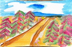 Walsh 6 X 4 in „Straight Path“ Sky Nature Original Art Paper 140 lb