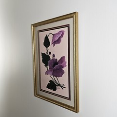 Original Signed Doris Spencer Painting 19.25×13.25 Framed Art – Flower