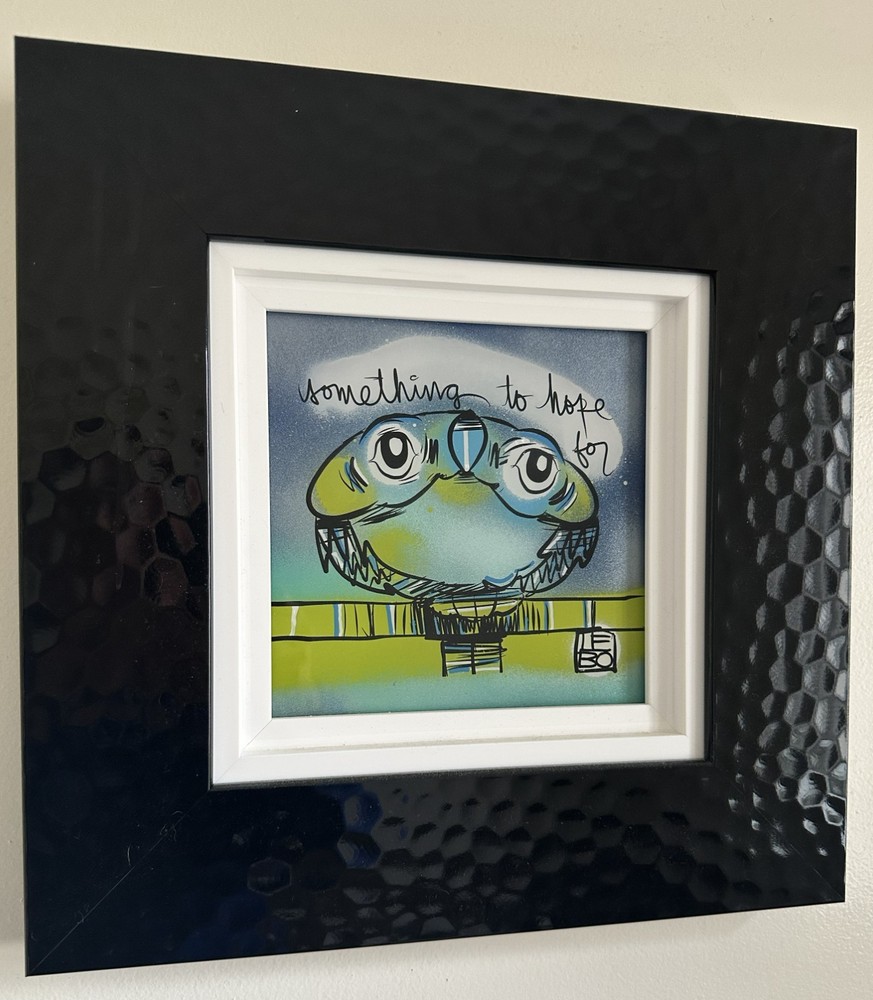 David Le Batard (Lebo) „Something to Hope For“, Mixed Media Painting Framed COA