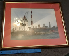 Rare OOAK Original Art Watercolor „CLEVELAND WEST PIER HARBOR LIGHTHOUSE“ Framed