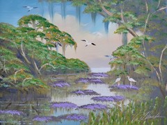 Al Black, Florida Highwaymen, Oil On Masonite Painting