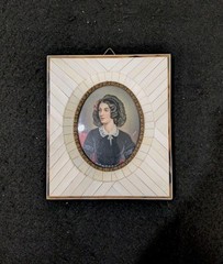 Antique Miniature Portrait Of Lola Montez Hand Painted Signed 4.75″X 5.5″
