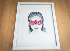 Original Polina Bright Orchid Blindfold Painting