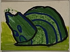 Thingiez ACEO original art card 1 of a kind 2.5 „x 3.5“ Folk Outsider Abstract