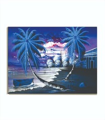 RARE Original Dominican Republic Art Tropical Beach Painting SIGNED R Balún 2021