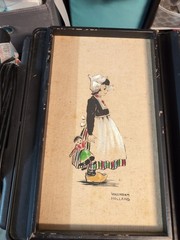 Vintage Volendam Holland Boy Girl Art Paintings Framed Wall Decor