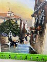 Original Venice Canal Oil Landscape Painting FRAMED Signed Artist 2001