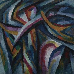Abstract Postwar Painting Acrylic Cardboard Original Unsigned Circa 1989