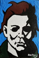 Halloween Michael Myers, Original 5″ x 7″ Acrylic Painting