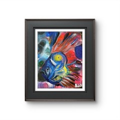 Angel Fish Colorful Neo Expressionist Original Wall Art