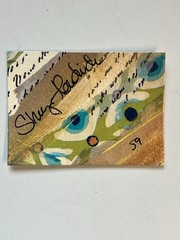 Hedrick Signed Original ACEO Mini Painting Peony Rose Flower Butterfly