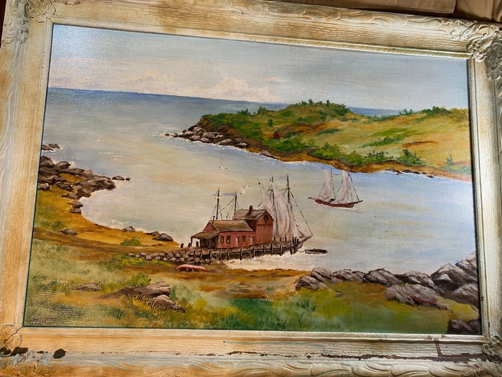 Huge William W Jones (1886-1947) „Expansive Landscape“ Oil Painting – Framed