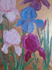 cornflower original oil painting, cornflower wall art, meadow flowers painting