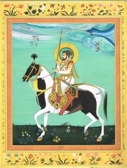 Mughal miniature painting Of Mughal Shah Jahan on Horseback Art 10X13 Inches