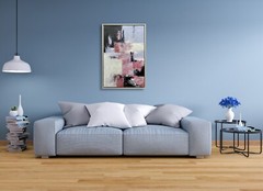 Hungryartist -Original Painting of Square Abstract on Canvas 24×36 Framed
