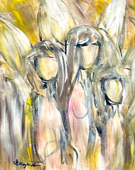 Guajardo Art: Angel Girl 11X8.5 Original Paper Abstract Expressionism