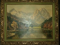 Heinz Theis 1894 – 1966 signed painting Oil on canvas antique frame reproduction