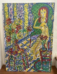 Joe Strasser Nude with Flowers Outsider Folk Art Modernist