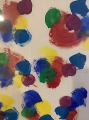 Multicolor Abstract Painting 1990 80s Style Vintage Framed Signed 18×15”