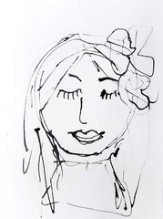 Original Minimalist Abstract Portrait 9×12 Painting Black White Wall Art Paper
