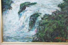 FRAMED SIGNED ORIGINAL OIL CARONI RIVER LANDSCAPE, VENEZUELA ARTIST: HECTO VIDAL