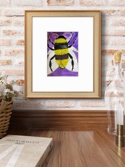 BumbleBee Original Abstract 5×7 Watercolor Paper Signed Contemporary Wall Art