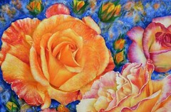 Anastasia Woron: „The Roses“ – Original Signed Oil (42×34 Cm.) 2017