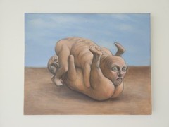 Rod Henderson Original Surrealist Painting „Tumbling Twins“
