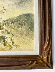 1910 Delicate Double-sided landscape watercolor by G.M. Hammell listed OH artist