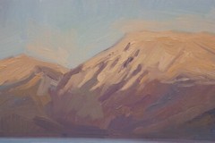 Sunset Landscape „Golden hour by the lake “ Oil on wood panel painting 40cmx50cm
